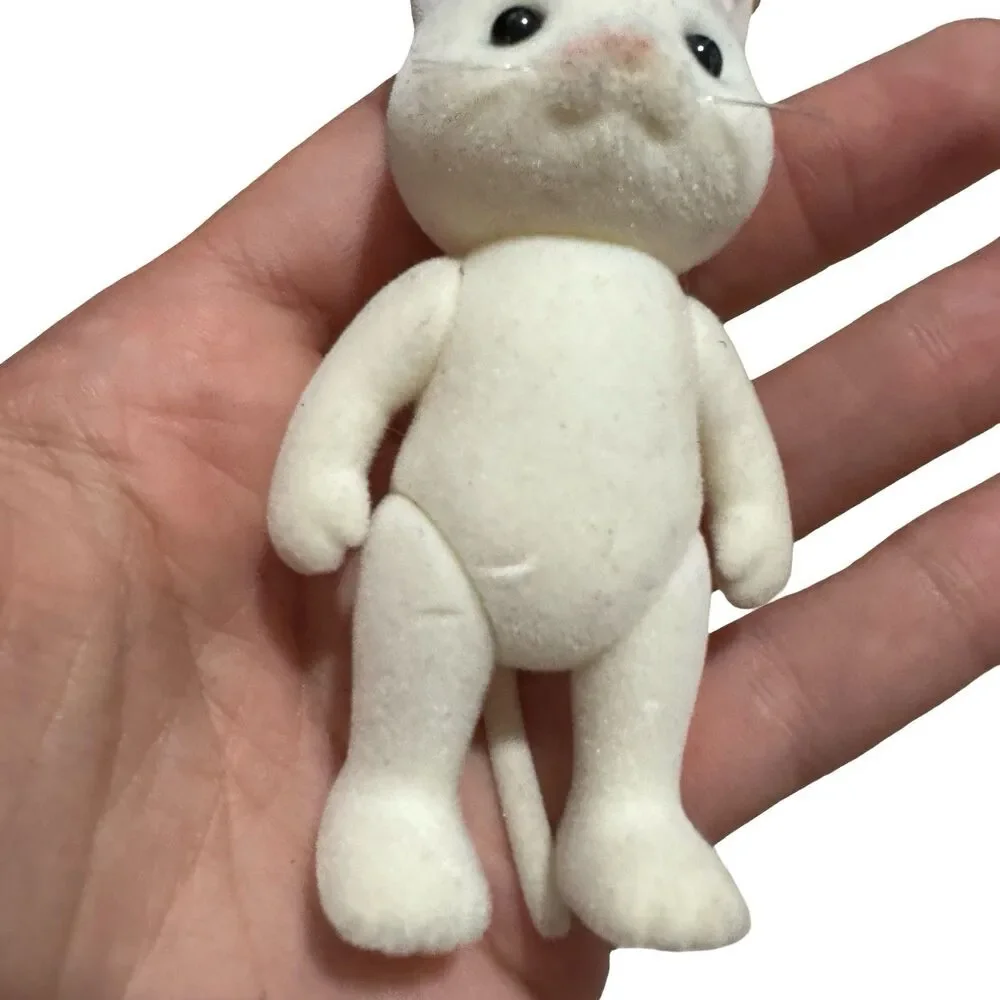 Calico Critters Loose White Cat Fuzzy Face Tail Figure No Clothes